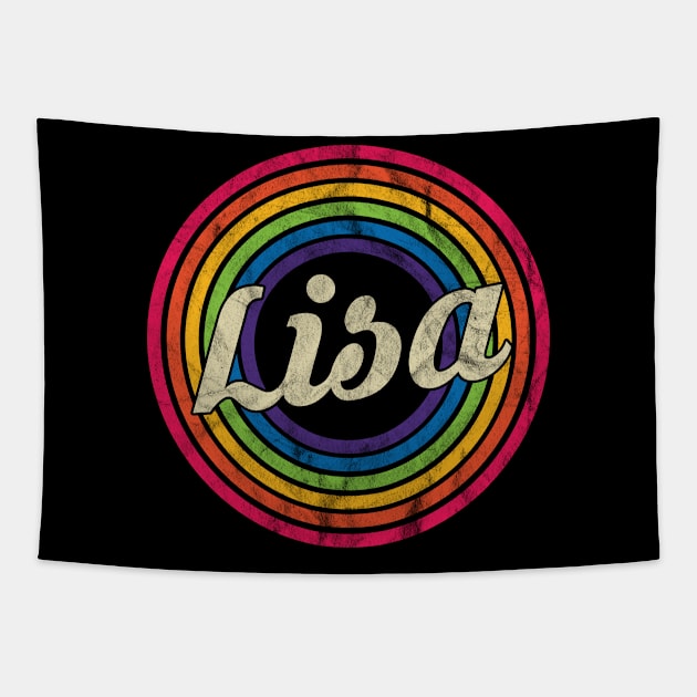 Lisa - Retro Rainbow Faded-Style Tapestry by MaydenArt