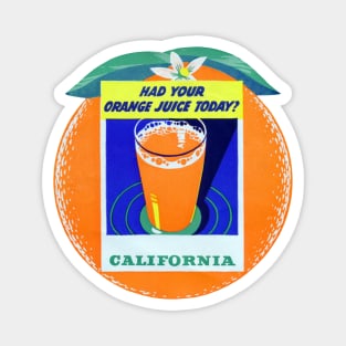 1940's California Orange Juice Magnet