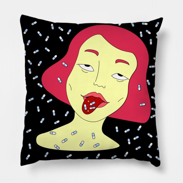 drugs, no! Pillow by nihiliticia