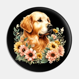 Golden Bliss Retriever Pin