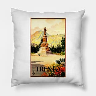 TRENTO Monument of Dante ITALY ENIT Poster Art Vintage Italian Travel Pillow