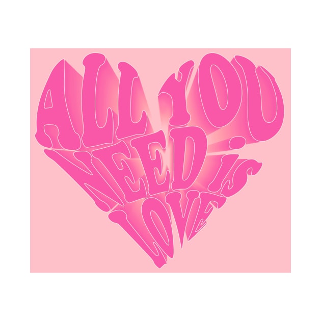 All You Need is Love- pink by KatieMorrisArt