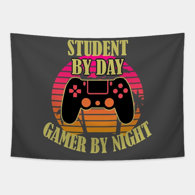 Student By Day Gamer By Night Tapestry by Trade Theory