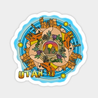 Utah Desert Southwest Themed Mandala Magnet