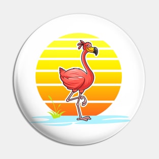 flamingo cartoon Pin