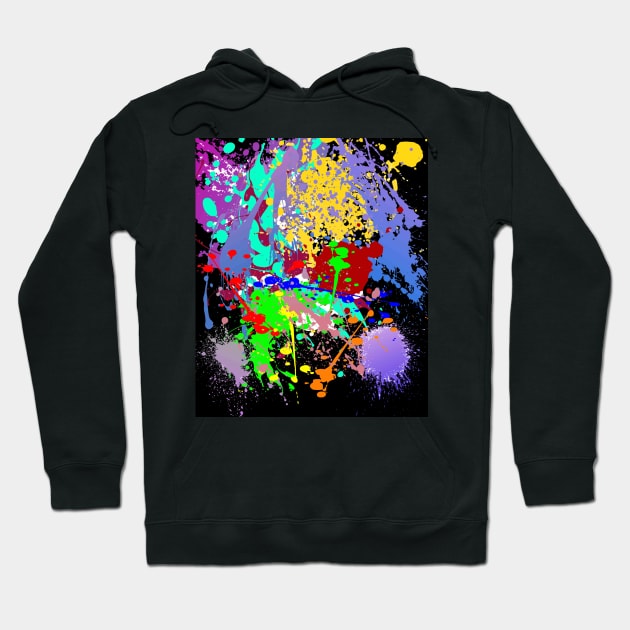 Splatter Sleeve Graphic Hoodie, Multi color