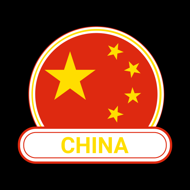 China Country Badge - China Flag by Yesteeyear