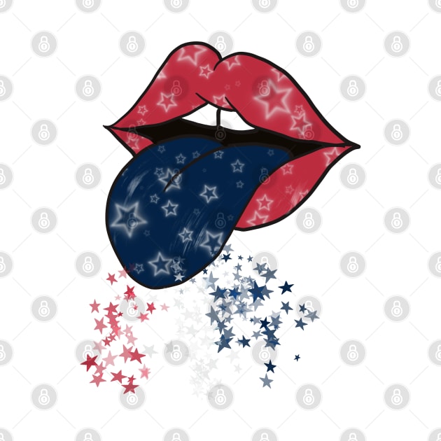 USA mouth, stars, Red, White and Blue by Sheila’s Studio