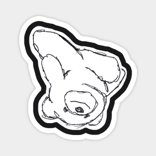 Upside Down Smiley Bear Sketch Magnet