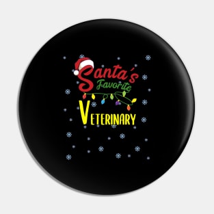 Santas Favorite Veterinary Christmas xmas Gift Pin