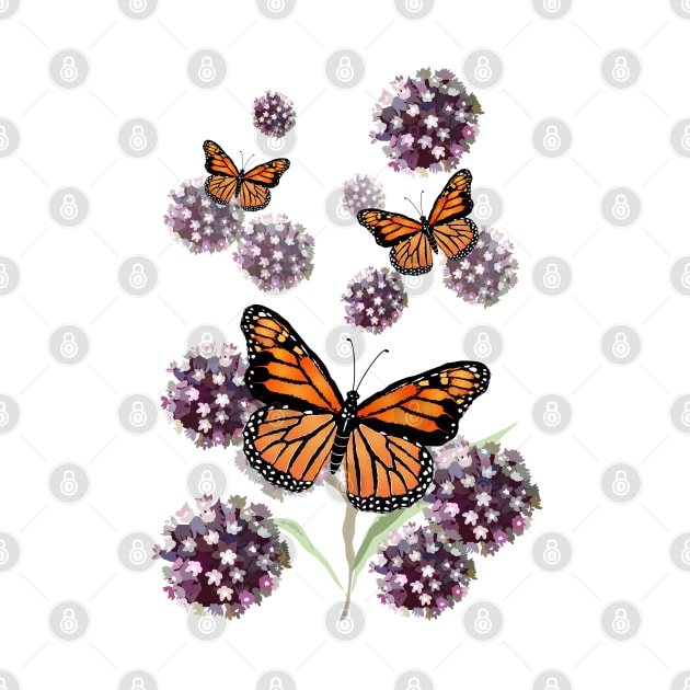 Monarch butterfly and milkweed by Slownessi