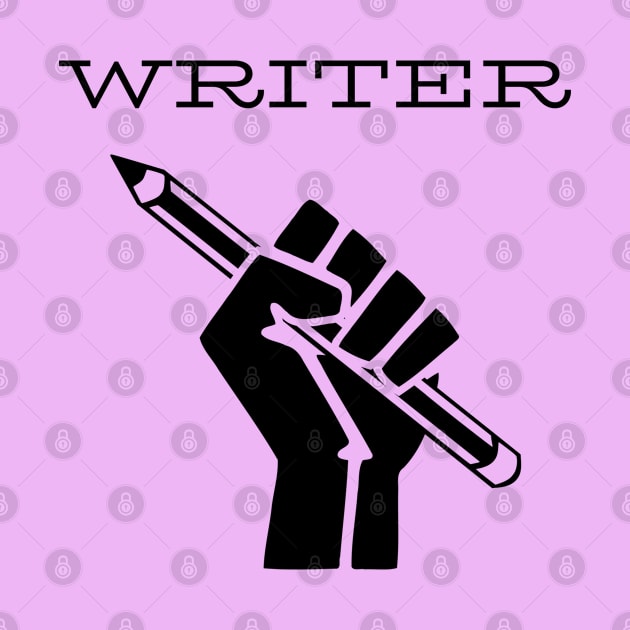 Writer Bold Hand with pencil by CasualTeesOfFashion