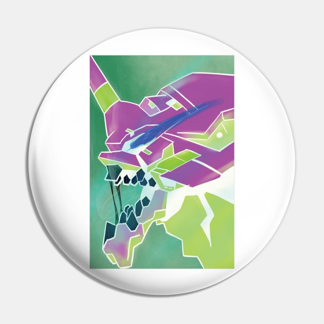 Neon Genisis Evangelion Unit 01 Invert Pin by chortlzdesigns