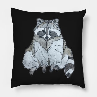 Adorable sitting raccoon Pillow