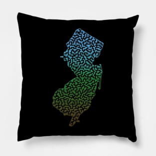 New Jersey State Outline Maze & Labyrinth Pillow