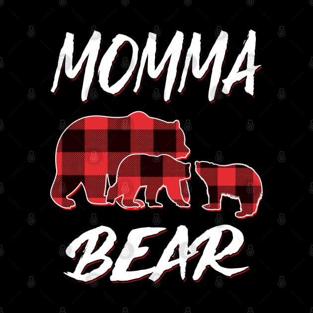 Momma Bear Red Plaid Christmas Pajama Matching Family Gift by intelus