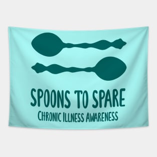 Spoons To Spare - Chronic Illness Awareness (Teal) Tapestry