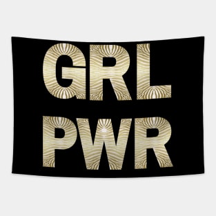 GRL PWR Gold Animal Print Tapestry