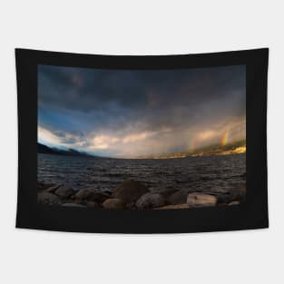 Rainbows Shining Through Storm Clouds Tapestry