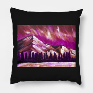 Twilight night sky mountain range - pretty Pillow