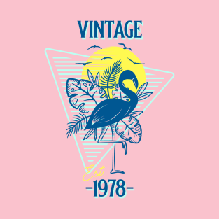 Vintage Est. 1978 Retro Flamingo T-Shirt