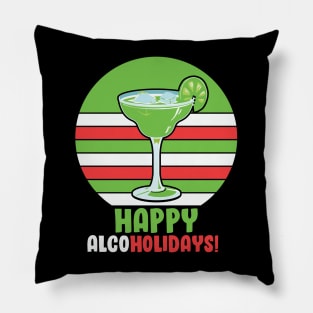 Happy Alcoholidays Funny Christmas Pillow