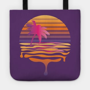 Retro striped sun and palm Tote