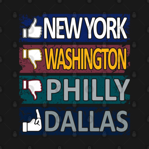 Funny New York Big Blue Pro Football East Rivals by FFFM