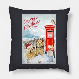 Norfolk Terriers Merry Christmas Santa Dog Pillow