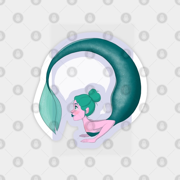 Mermaid circle Magnet by Krismilla 