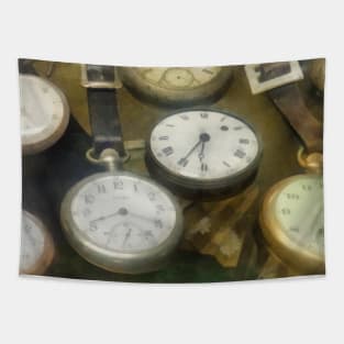 Watches - Vintage Pocket Watches Tapestry