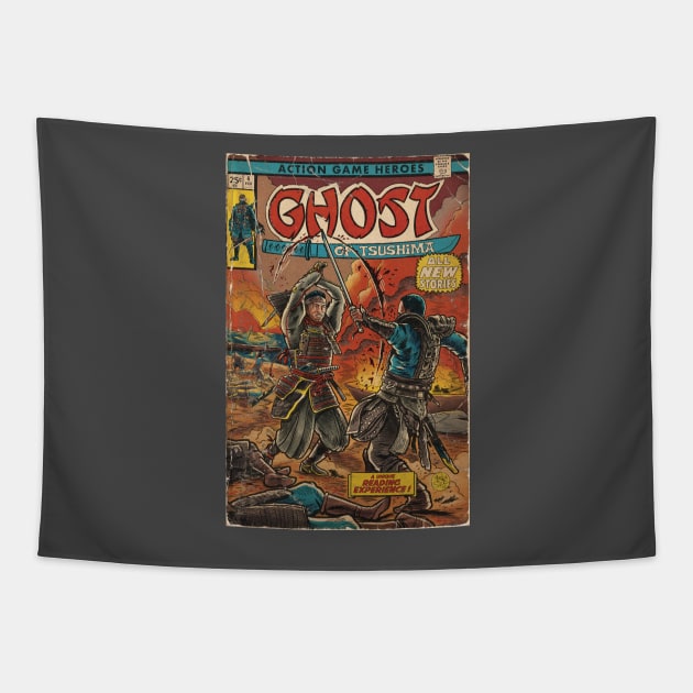 Ghost of Tsushima fan art comic cover Tapestry by MarkScicluna