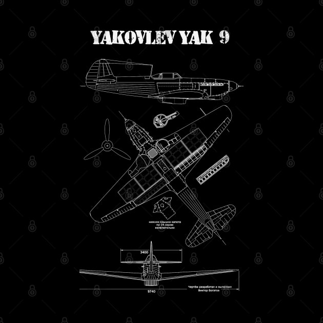 Yakovlev Yak-9 | World War 2 Plane Blueprint by Distant War