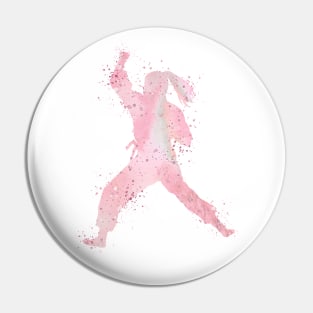 Karate Girl Watercolor Martial Arts Enthusiasts Gift Pin