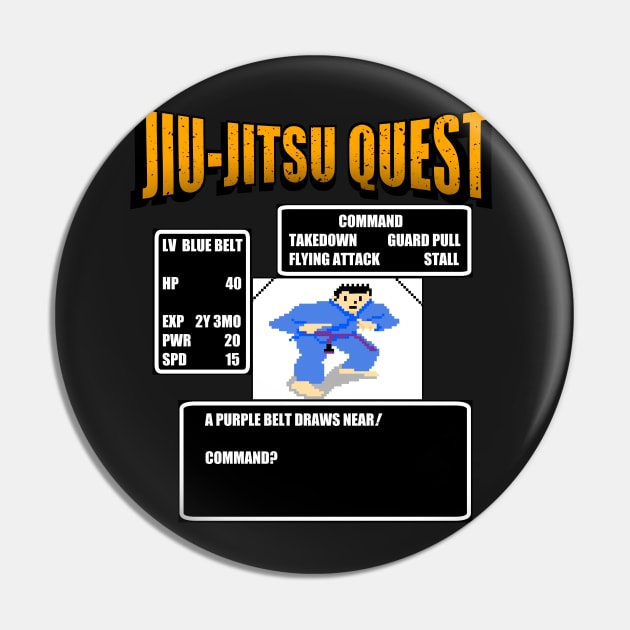 Jiu Jitsu Quest BJJ MMA Retro gaming shirt Pin by eokakoart