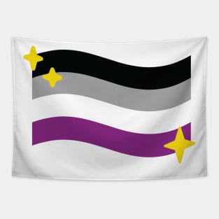 Asexual Pride Flag Sparkle Emoji Tapestry