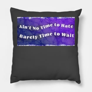 Ain't No Time to Hate Barely Time to Waste Pillow