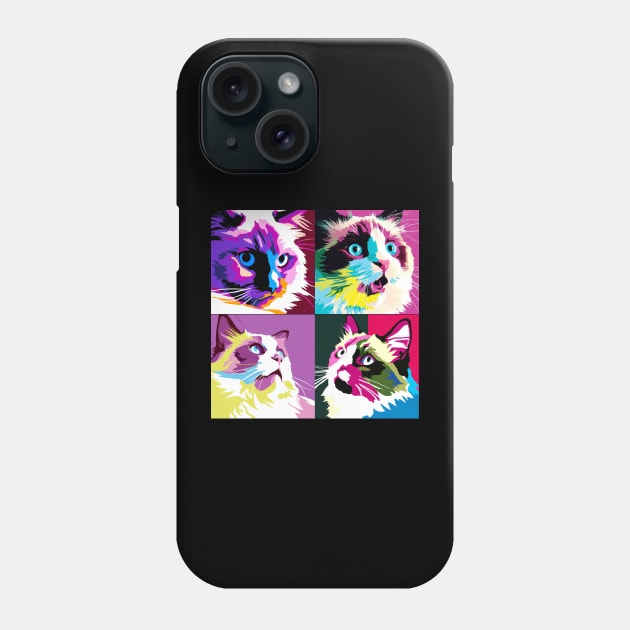 Ragdoll Pop Art - Cat Lover Gift Phone Case by PawPopArt