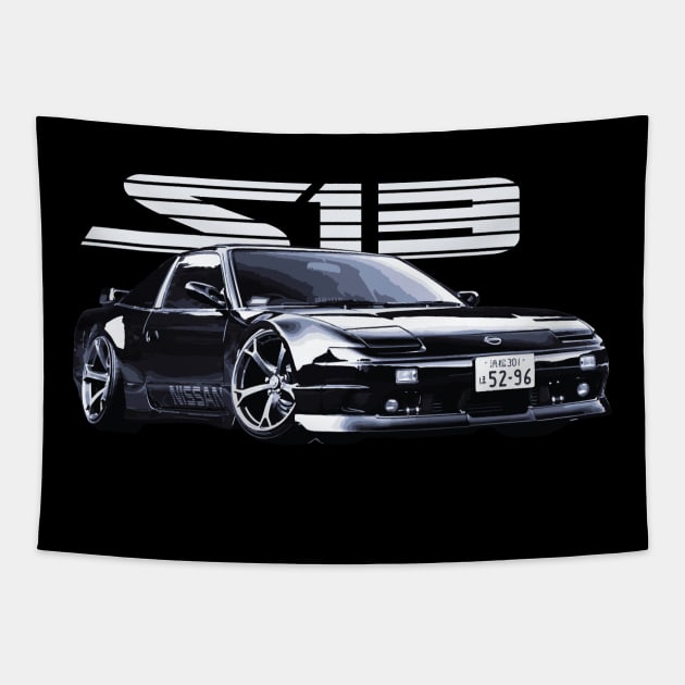 nissan s13 Japanese Style 180 240 Drift Machine Tapestry by cowtown_cowboy