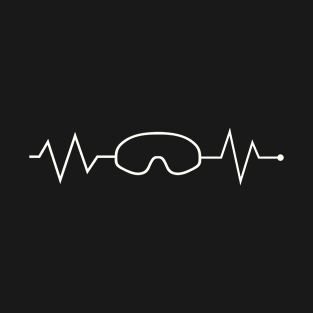 cool skiing goggles, funny snowboard goggles heartbeat, ski gift T-Shirt