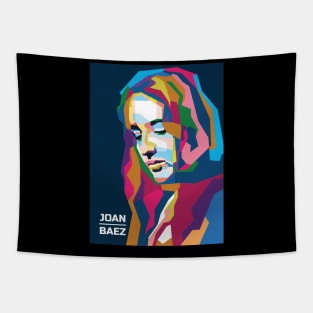 Abstract Geometric Joan Baez in WPAP Popart Tapestry