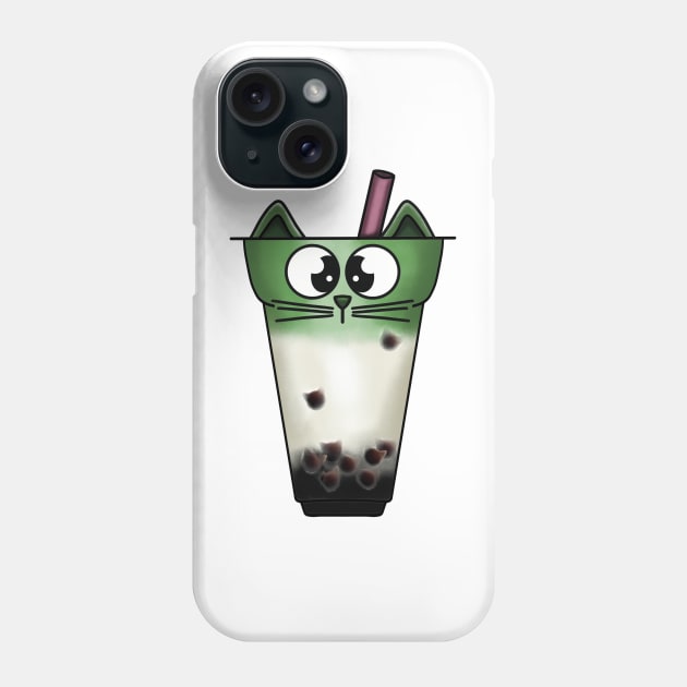 Boba Meow Tea Phone Case by Nuffypuffy