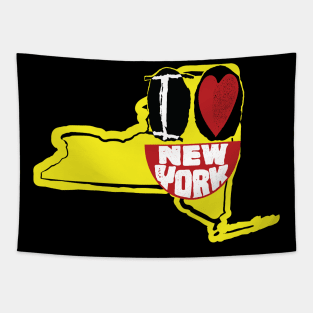 I Love New York Smiling Happy Face Tapestry