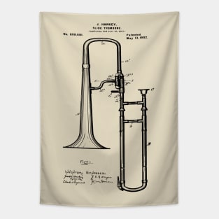 Slide Trombone Patent 1902 Musician Gift Tapestry