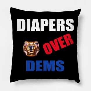 Funny Real Men Wear Diapers Trump 2024 Pillow