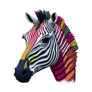 Colorful Zebra Design T-Shirt