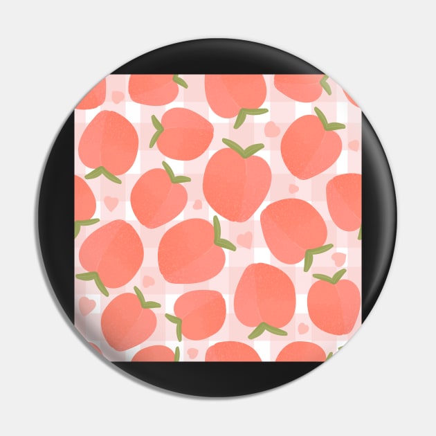 Checked peach seamless pattern Pin by Lozovytska