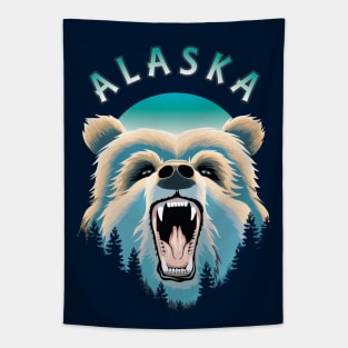 Grizzly Bear Face - Alaska Wildlife Tapestry
