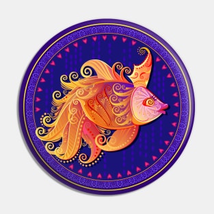 Illustration of fantastic goldfish Pin