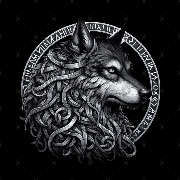 Wolf Fenrir Norse Mythology Viking Warrior by TomFrontierArt